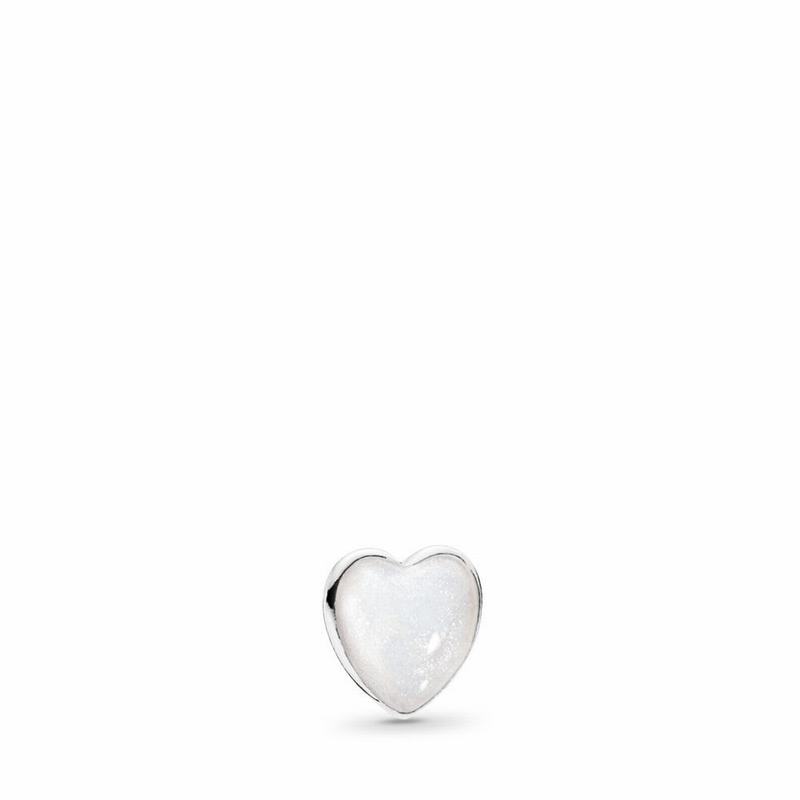 Pandora Pearlescent Heart Petite Locket Charm Ireland - Sterling Silver/Enamel - 471820GNR